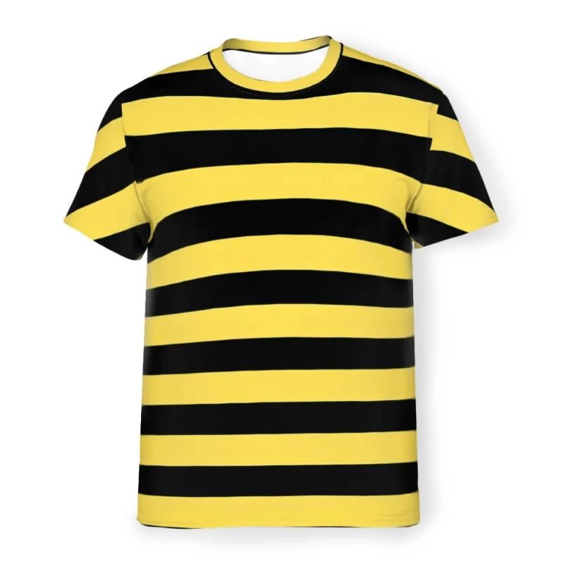 Kyn Apparel Men's Solid Color Polyester T   Stripes Personalize Thin T-Shirt Hipster Top