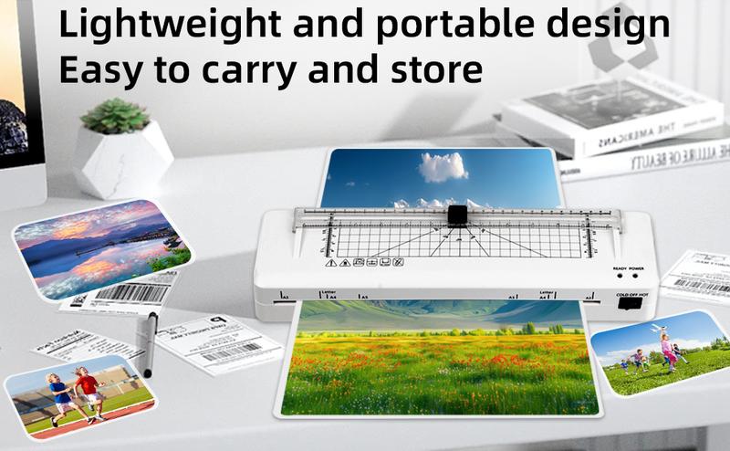 A3 Laminator with 20 Laminating Sheets,​ Built-in Trimmer​, Corner Rounder​, Fast Warm-up , Never Jam Technology, 7-in-1 Portable Laminators for Photos/Docs/Cards, 13 Inch Cold and Thermal Lamination Suitable for Family, Office and School