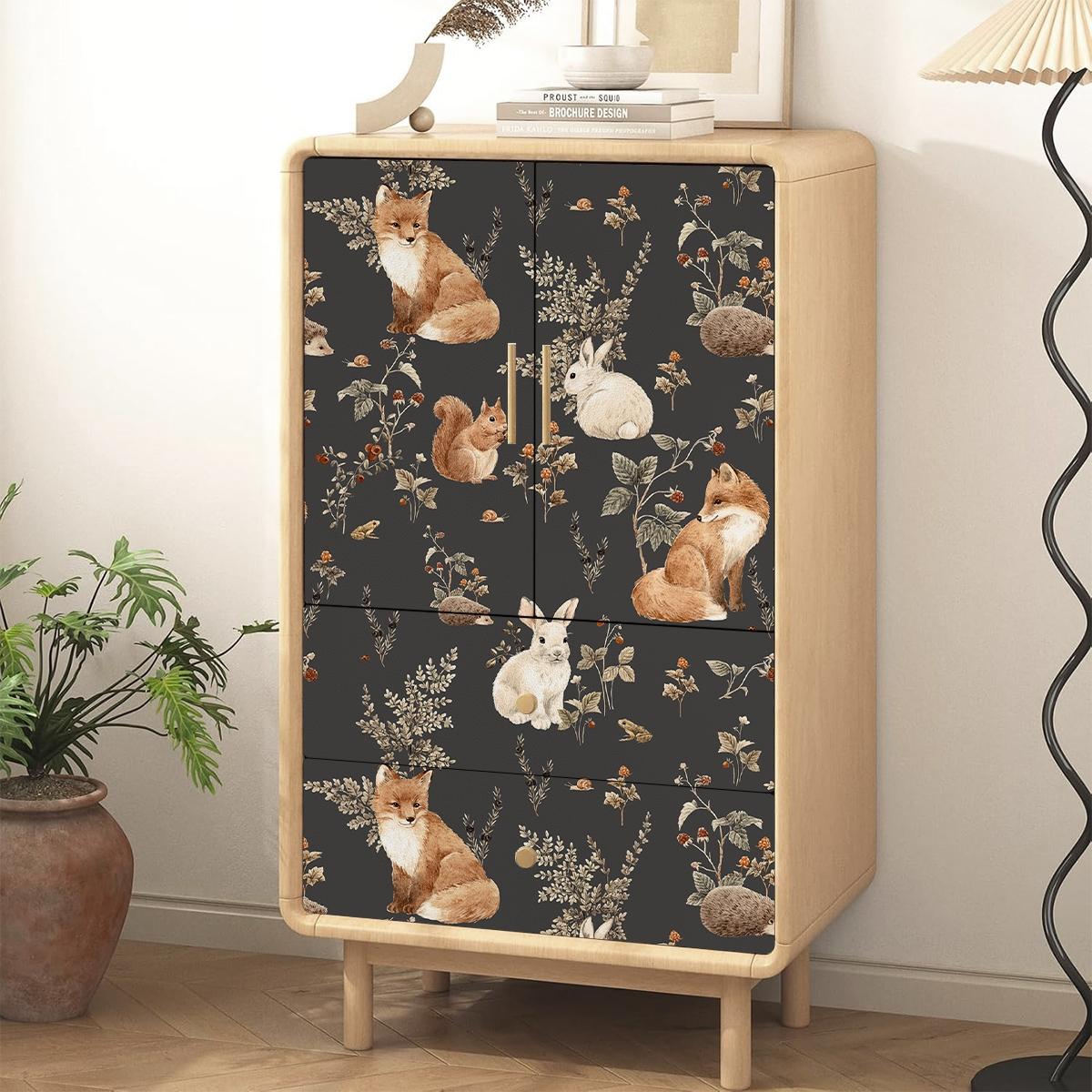 Deep Forest Pattern Wallpaper, Self-Adhesive Animal Wall Paper, Peel And Stick Wallpaper Designs, Waterproof Wear-Resistant, Bedroom Decor, Vintage Space, Furniture Refurbishment #GLOBAL PICKS