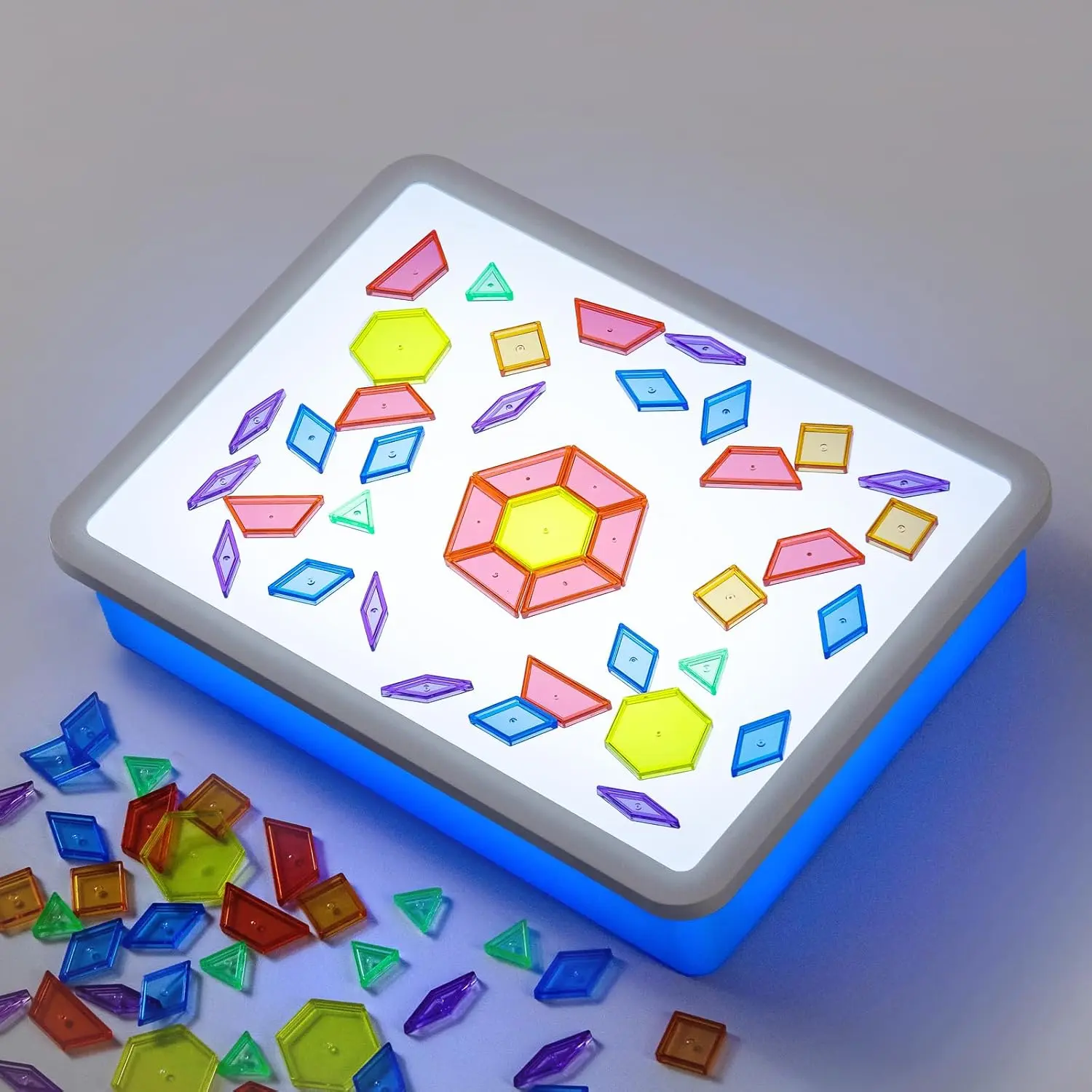 Kids 16" Bright LED Light Box Table, Perfect for Art & Learning Activities (Blue)