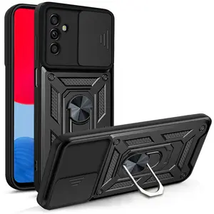 Case for Samsung Galaxy M52 5g Dual Layer Hard, Shockproof Full Coverage, Dust-Proof, Scratch-Resistant, 360° Adjustable Ring Stand, Slide Camera Cover for Samsung Galaxy M52 5g Case