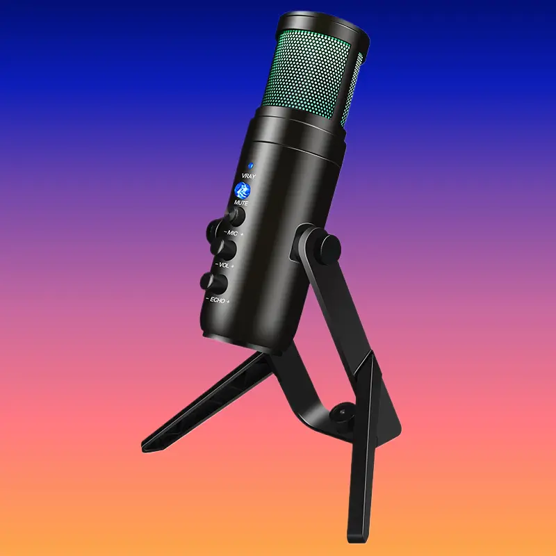 USB Condenser Microphone - High Sensitivity, Compact Audio Device with Noise Reduction, Multiple Connection Options for PC/Phone, Online Meeting, Voice Recording (Office & E-Sports Compatible)