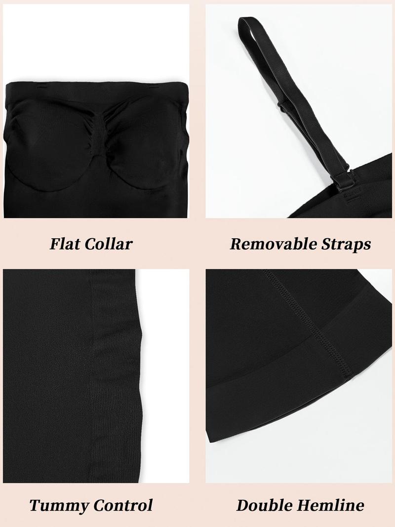 Women's Removable Straps Shapewear Bodysuit, Tummy Control Seamless Shaper, Women's Shapewear for Daily Wear, Compression Womenswear, Minimalist Seamless Tummy Tucking, Belly Control Bodysuit