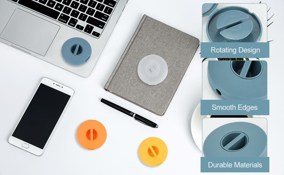 SICANDAENHK Say goodbye to tangled cords!This 4-pack flexible cable management set features a round retractable design, 4 stylish colors, and works great for headphones, chargers, and small wires anywhere🔌