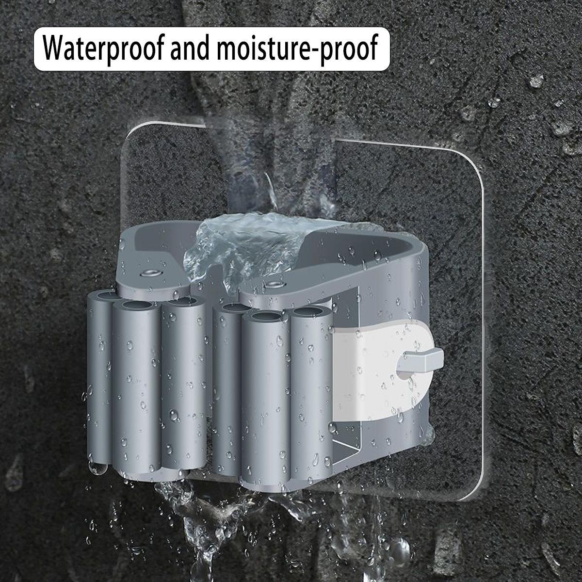 Wall Mounted Mop Storage Hook, Clear Multifunctional Storage Rack for Kitchen Utensils Broom and Toilet Brush, Home Organizer for Kitchen Bathroom,dorm room inspo,college dorm essentials,dorm haul