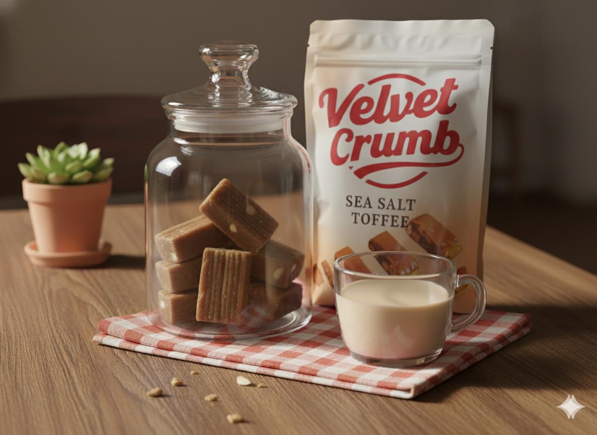 Sea Salt Toffee Candy, Rich Butter Caramel with Sea Salt, Smooth & Chewy Sweet Treat, Classic Gourmet Candy (3.53oz, 3 Pack)