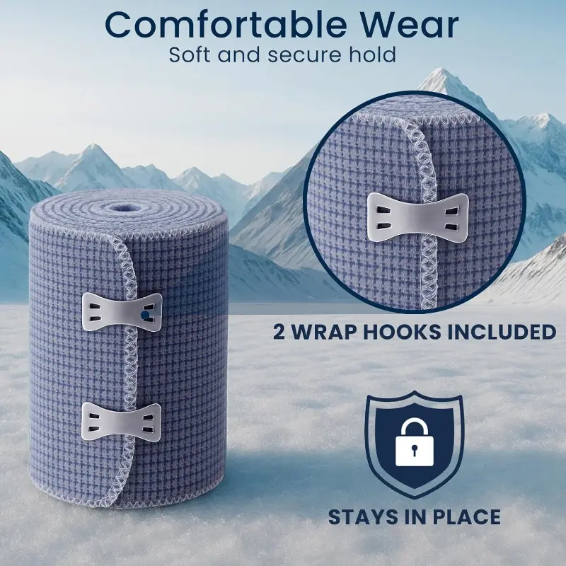 Reusable cooling ice bandage as sports auxiliary gear Ice Compress. It helps soothe discomfort caused by sprains, strains, bruises and swelling on ankles, shoulders and legs, ideal for all sports use.