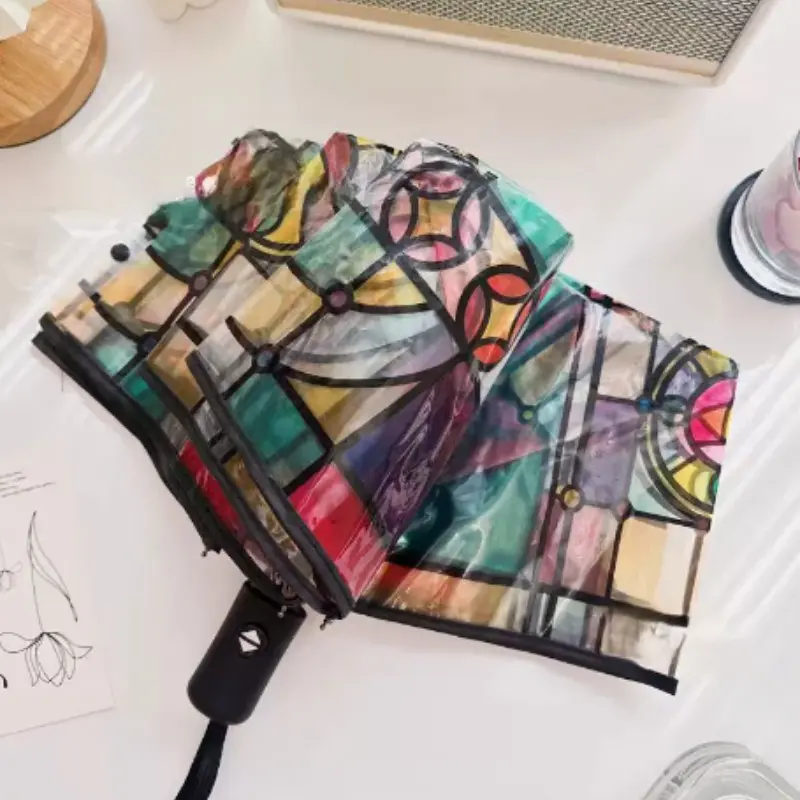 Windproof Automatic Colorful Umbrella, Unisex Fashion Design, Reinforced 8 Spokes, Lightweight Waterproof, Perfect Gift for Various Occasions