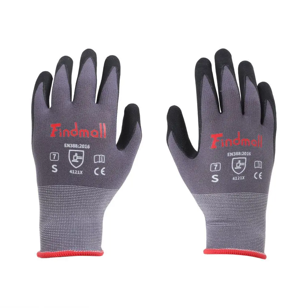 Findmall Seamless Knitted Silicone Anti-Slip Protective Gardening Gloves - Better Grip, Elastic Cuff, Lightweight, Multi-Size Unisex Construction-Grade Work Gloves (3/6/12 Pack), Outdoor/Indoor, S