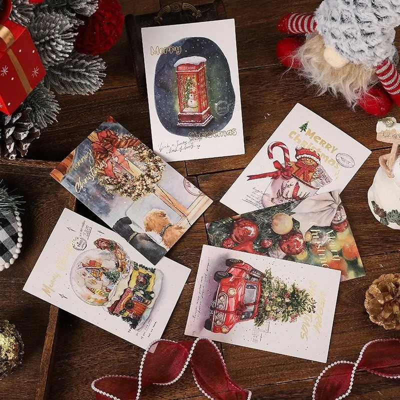 60 Christmas Greeting Cards, 6 Mixed Patterns, Back, New Design, Perfect for Gifts, Holiday Wishes, Floral Bakery