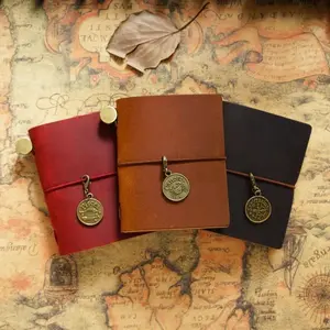 Fromthenon Traveler's Notebook Mini Loose-leaf Notebook Top Layer Leather Pocket Planner Notebooks For Students Stationery