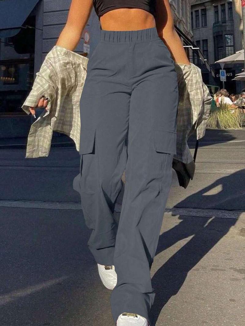 Girl Teen Casual Pocket Loose Straight Cargo Pants Sports Exercise Street Fashion Outdoor Spring Summer Autumn Winter Size 8-16 Years GK2083