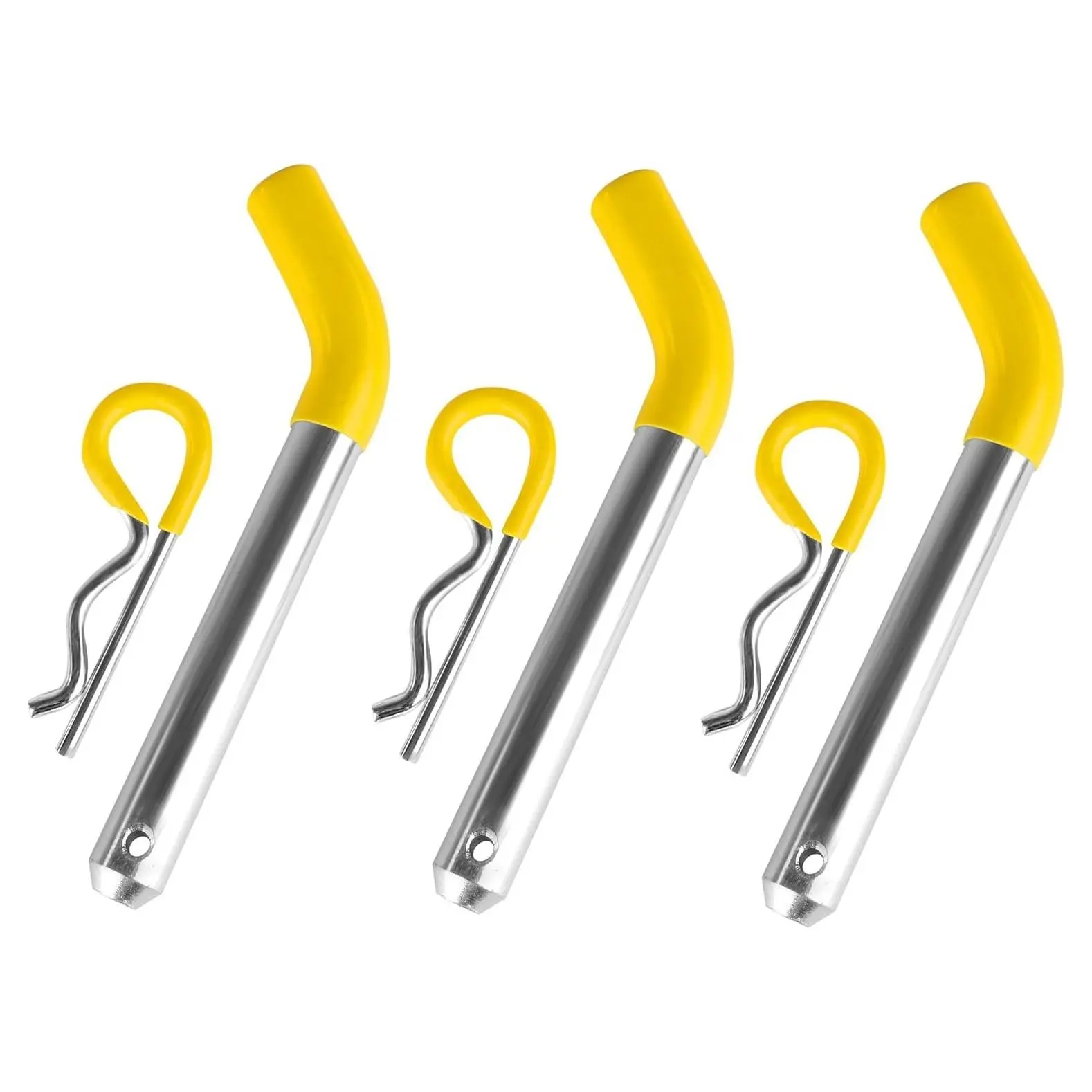 50565 3 Pack Trailer Hitch Pin & Clip with Yellow Rubber-Coated Vinyl Grip, 5/8" Diameter, Fits 2" ReceiverGift