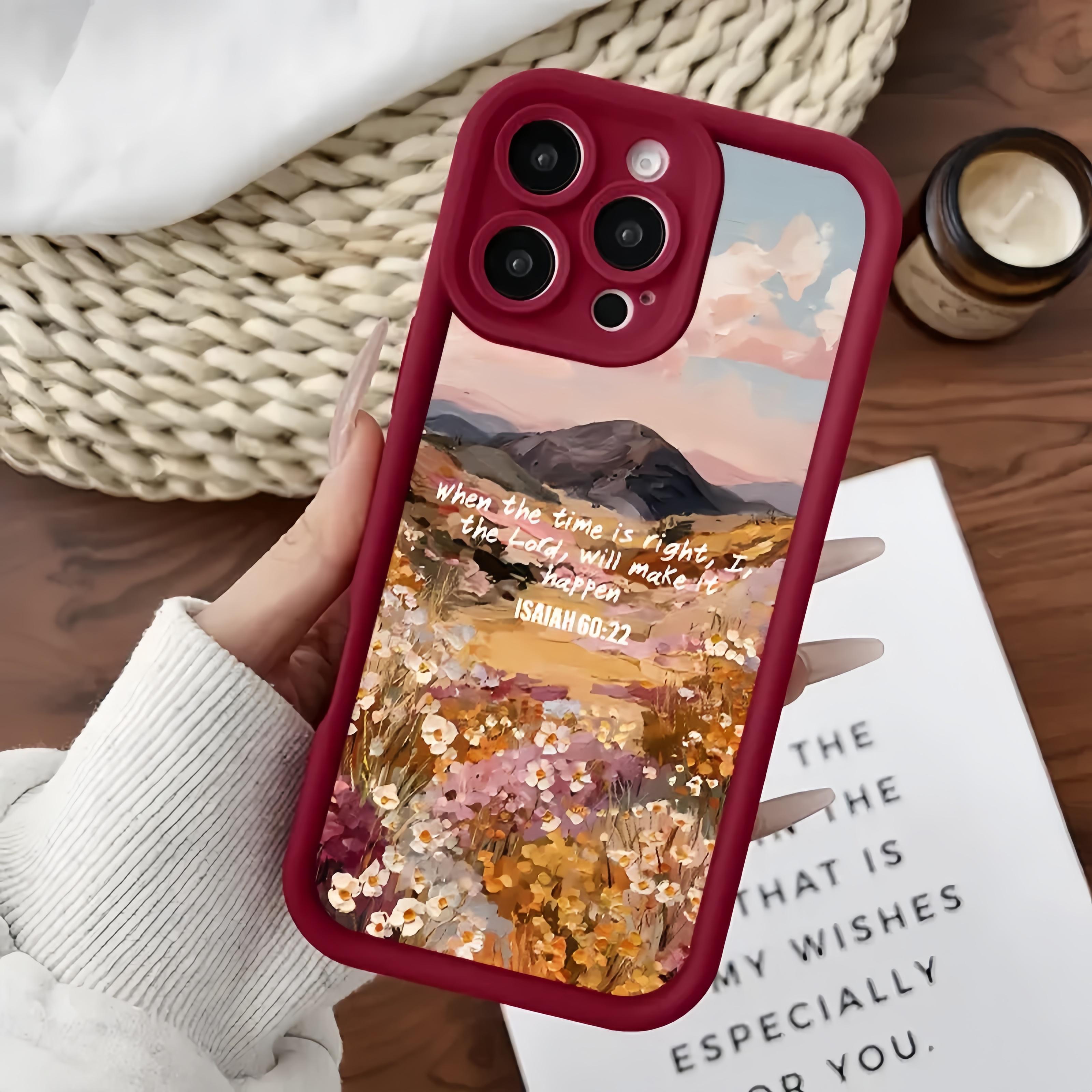 Wildflower Verse Soft TPU Case for iPhone 11-17/ProMax/X/XS/XSMax - Slim Fit, 1.2mm Raised Lips, Non-Slip, Durable Silicone, Shockproof Protection