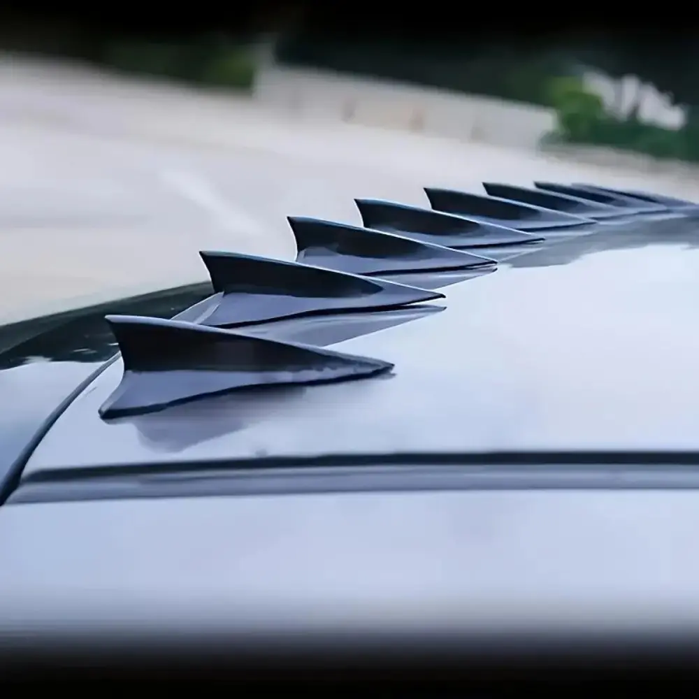 6‑Piece Universal Car Roof Shark‑Fin Vortex Generator, Durable Lightweight ABS Exterior Decor Accessory, Stylish Modification Kit For Sedans And SUVs, Sport‑Looking Aerodynamic‑Style Trim
