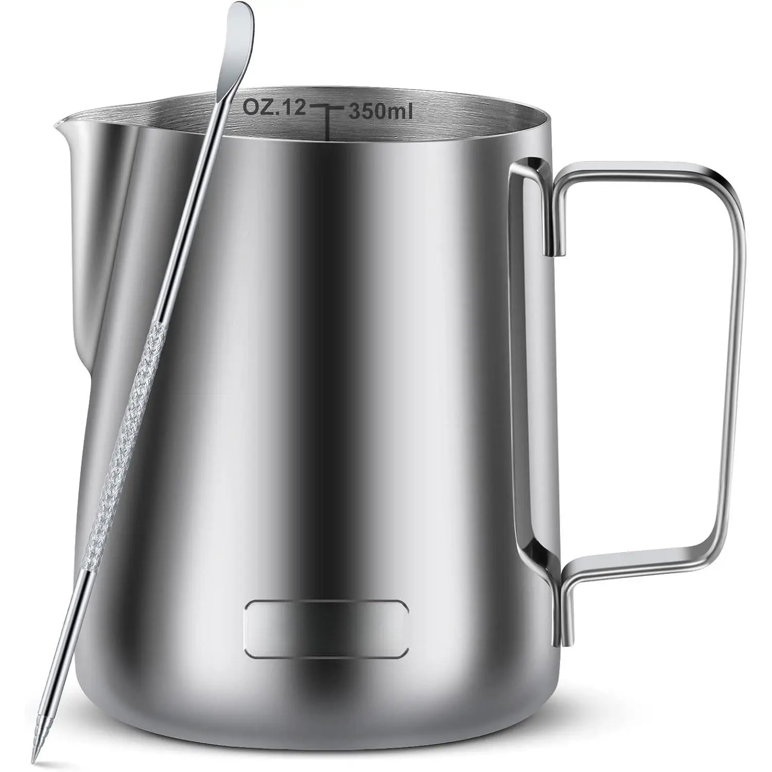 Milk Frothing Pitcher, 12oz 20oz 32oz Espresso Steaming Pitchers Stainless Steel Cappuccino Coffee Machine Accessories Barista Tools Steamer Froth Pitchers Milk Jug Cup with Decorating Pen Latte Art