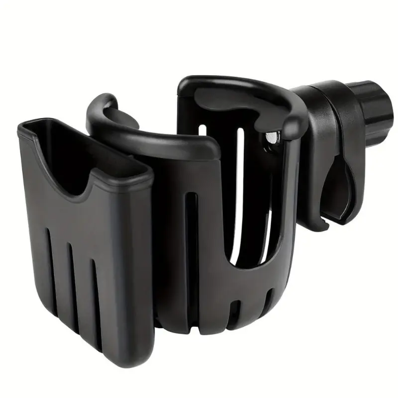 2-in-1 Universal Cup Holder for Stroller & Bike - 360° Rotation Large Capacity Drink Holder for Coffee/Water Bottle