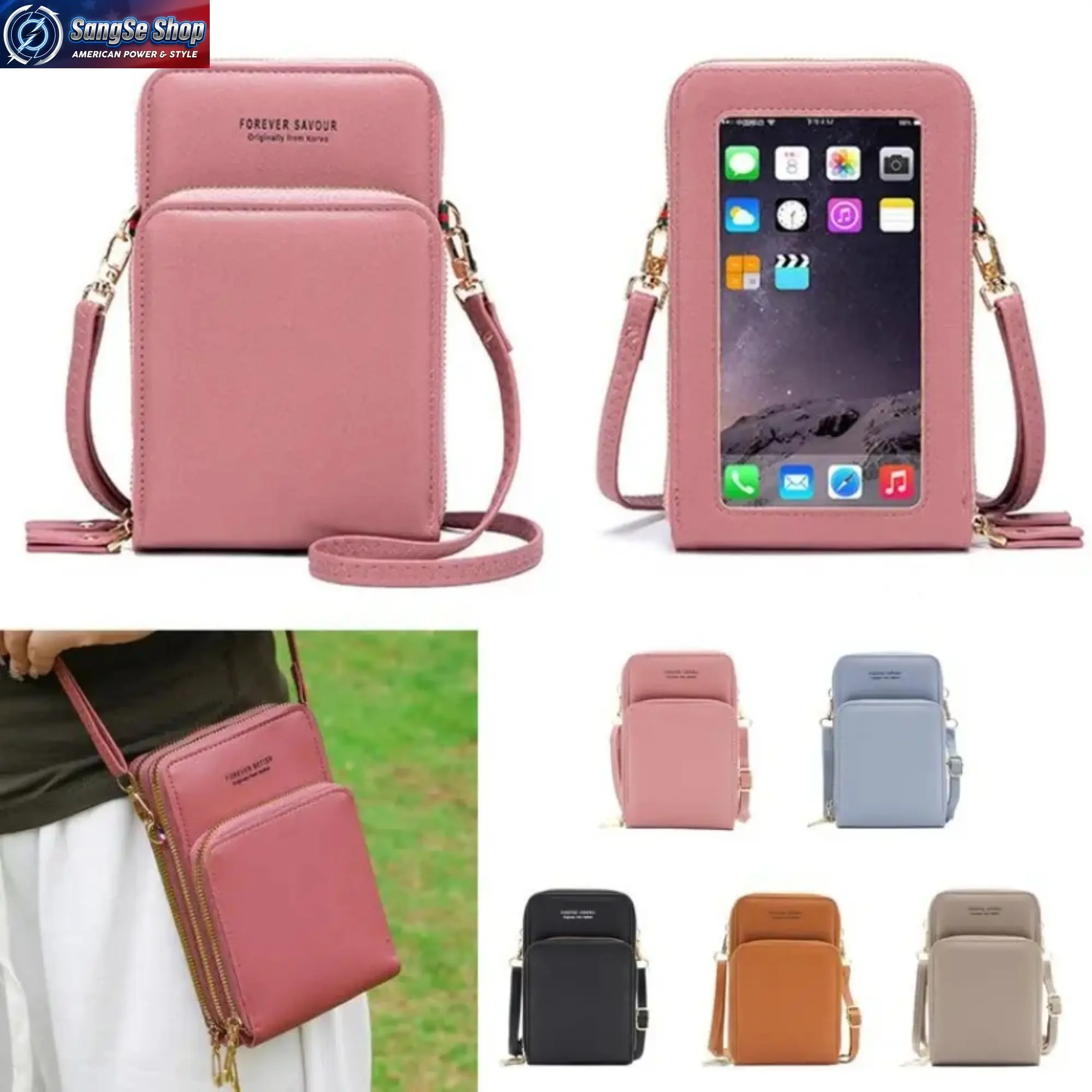 Women’s PU Leather Crossbody Bag - Chic, Small, 3-Compartment, Multi-Pocket String Strap Touchscreen Safe Lightweight Shoulder Bag for Everyday Use, Shopping, Bags For Everyday