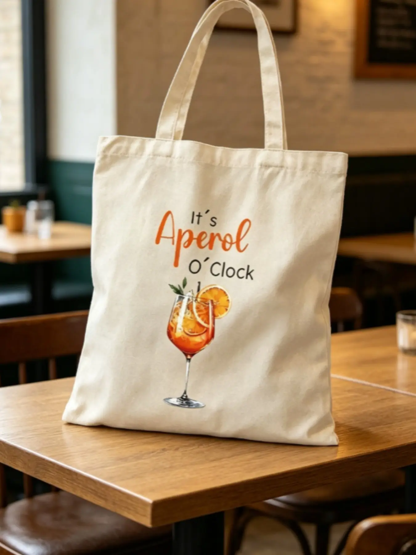 Aperol Spritz Printed Canvas Satchel, Fashion Casual Shoulder Bag, Unique Print, Aperol Print, Cocktail Pattern, All Seasons Use