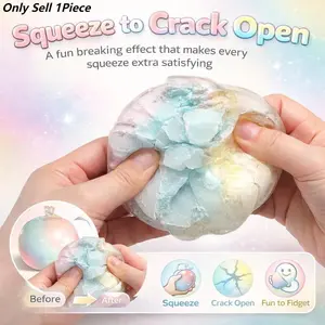 Rainbow Macaron Color Changing Squishy Ball, Soft Slow Rising Sensory Squeeze Toy, Anxiety Relief Decompression Toy for Kids, Teens and Adults, Perfect Holiday Gift & Classroom Prize