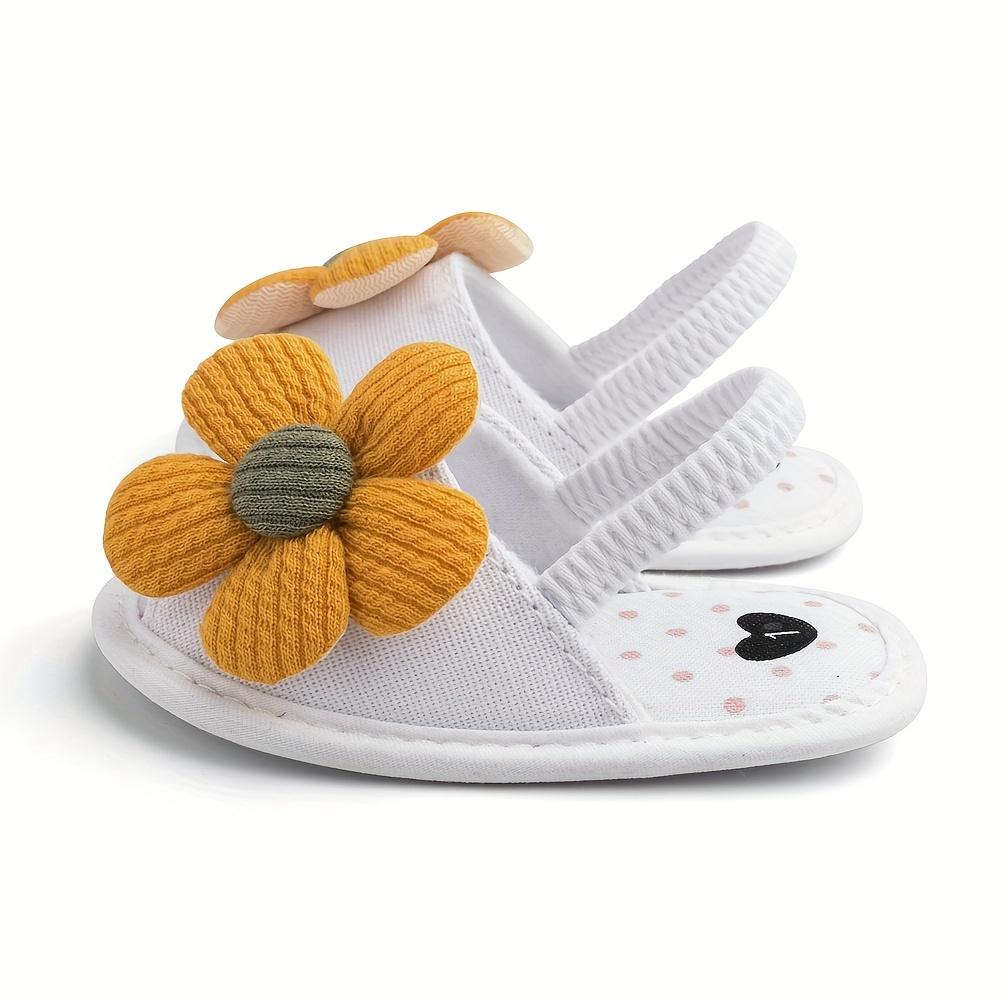 Trendy Cute Flower Decor Sandals Baby Girls, Breathable Lightweight Walking Shoes And