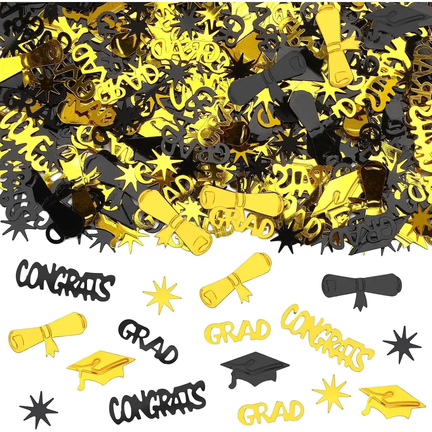 and Black Graduation Confetti Congrats Grad Confetti 2027 | Graduation Table Confetti, Class of 2027 Table Centerpiece, for 2027 Black and  Graduation Party Decorations Supplies