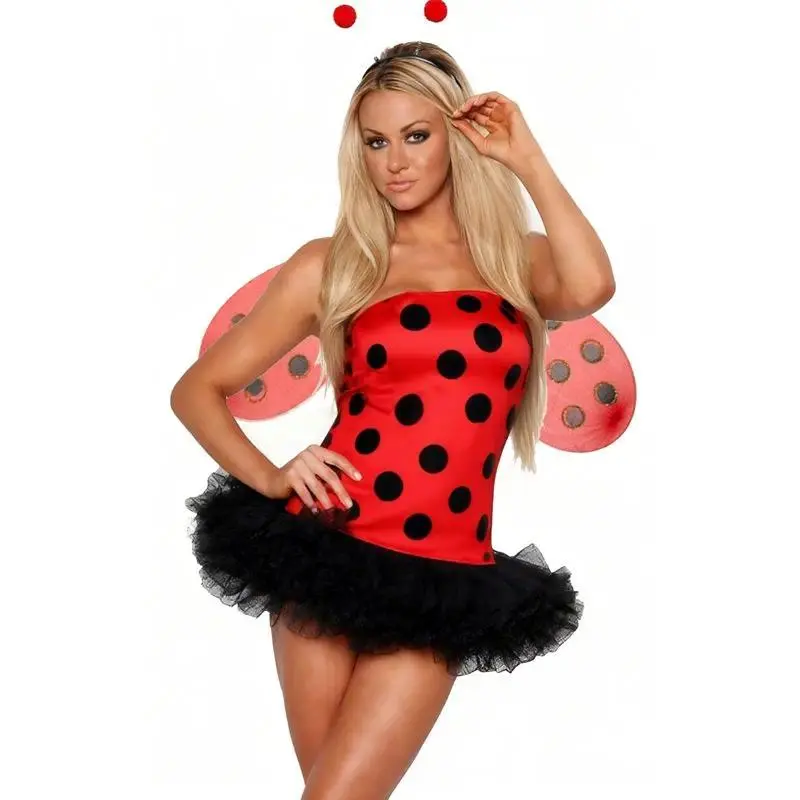 Combhasaki Women's 2-Piece Bubble Bee Costumes, Striped Off-Shoulder Polyester Tulle Mini Dress with Wings Included, Halloween Role-Playing Party Outfit (Festive & Party Supplies)