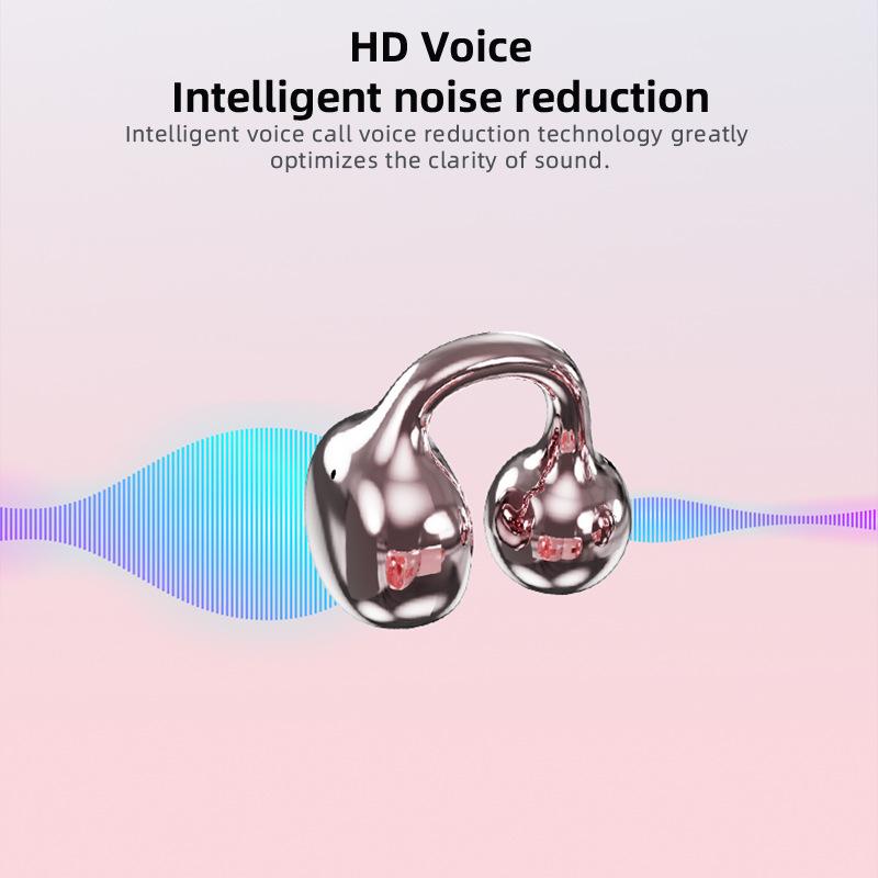 2026 New Model Clip-on Wireless Bluetooth Earphones with Binaural Stereo Sound, Smart Call Noise Cancellation
