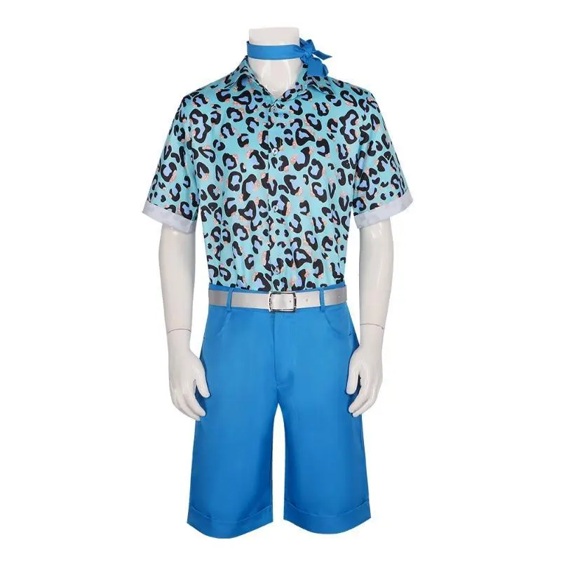 Men's Movie Character Ken Cosplay Polyester 2-Piece Outfits - Tops, Pants Suit Menswear Clothes Shorts for Halloween Carnival Party