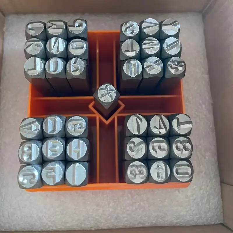 37pcs Numbered and Letter Stamps Set, 1/4 Inch Punches, Ideal for Metal, Plastic, Wood, Leather, High-Hardness Chrome-Vanadium Steel, Perfect Gift