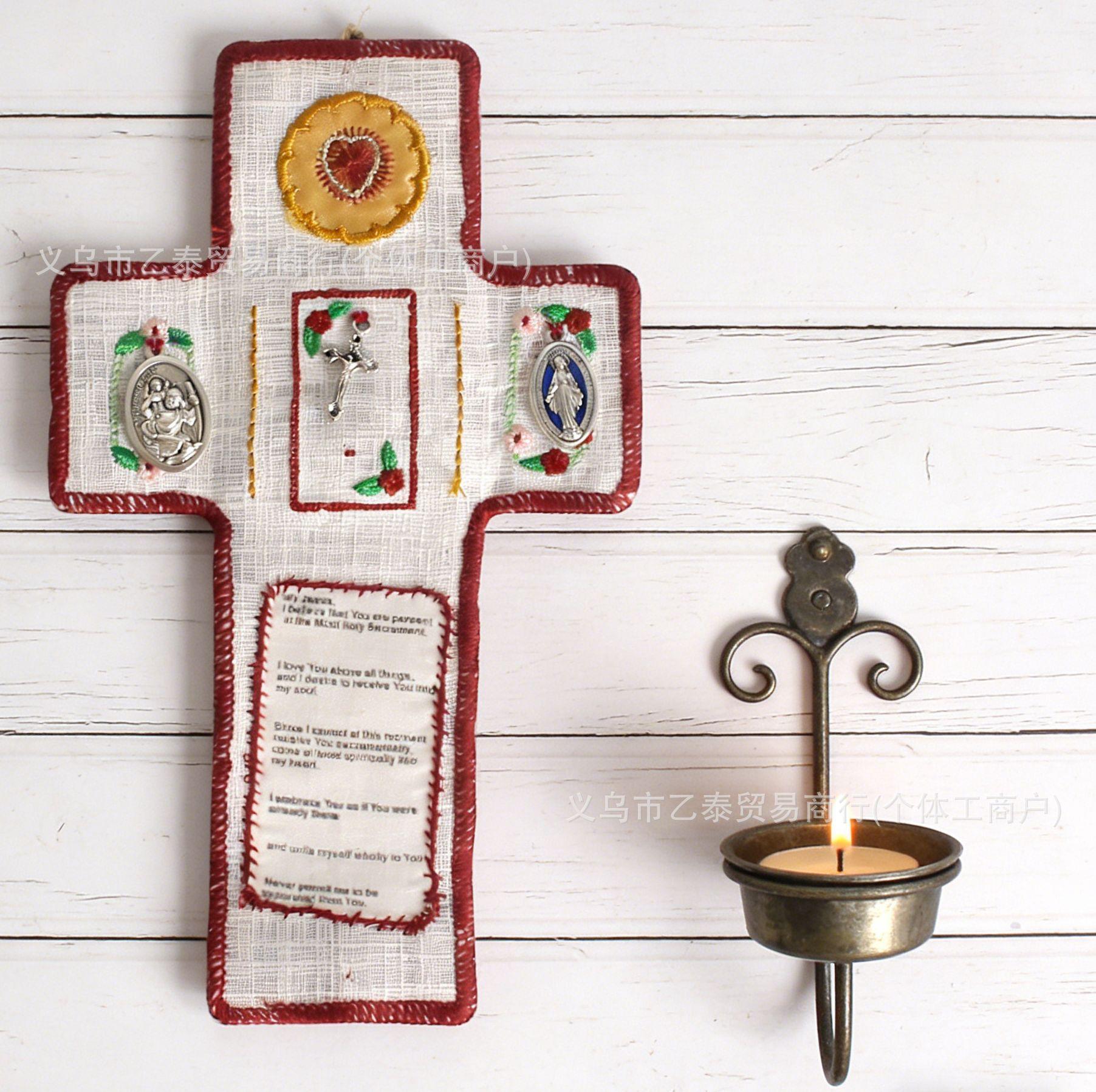 TK's cross-border best-selling new product: woven prayer pocket PocketShrinewithSilver cross