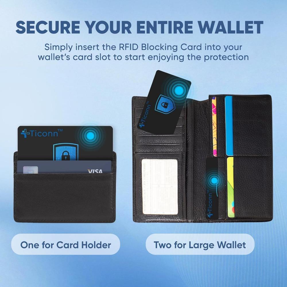 Blocking Cards-4 Pack, Premium Contactless NFC Debit Credit Card Passport Protector Blocker Set For Men,Women, Smart Slim Design Perfectly fits in Wallet/Purse (4)