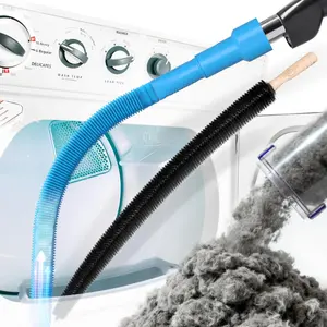 Upgraded 2-Piece Dryer Vent Cleaner Kit - Reusable Home Cleaning Tool, Universal Hose Brush, Dryer Lint Vacuum Attachment Dusters/Duster Heads, Compatible with Most Vacuum Cleaners for Quick Lint Removal