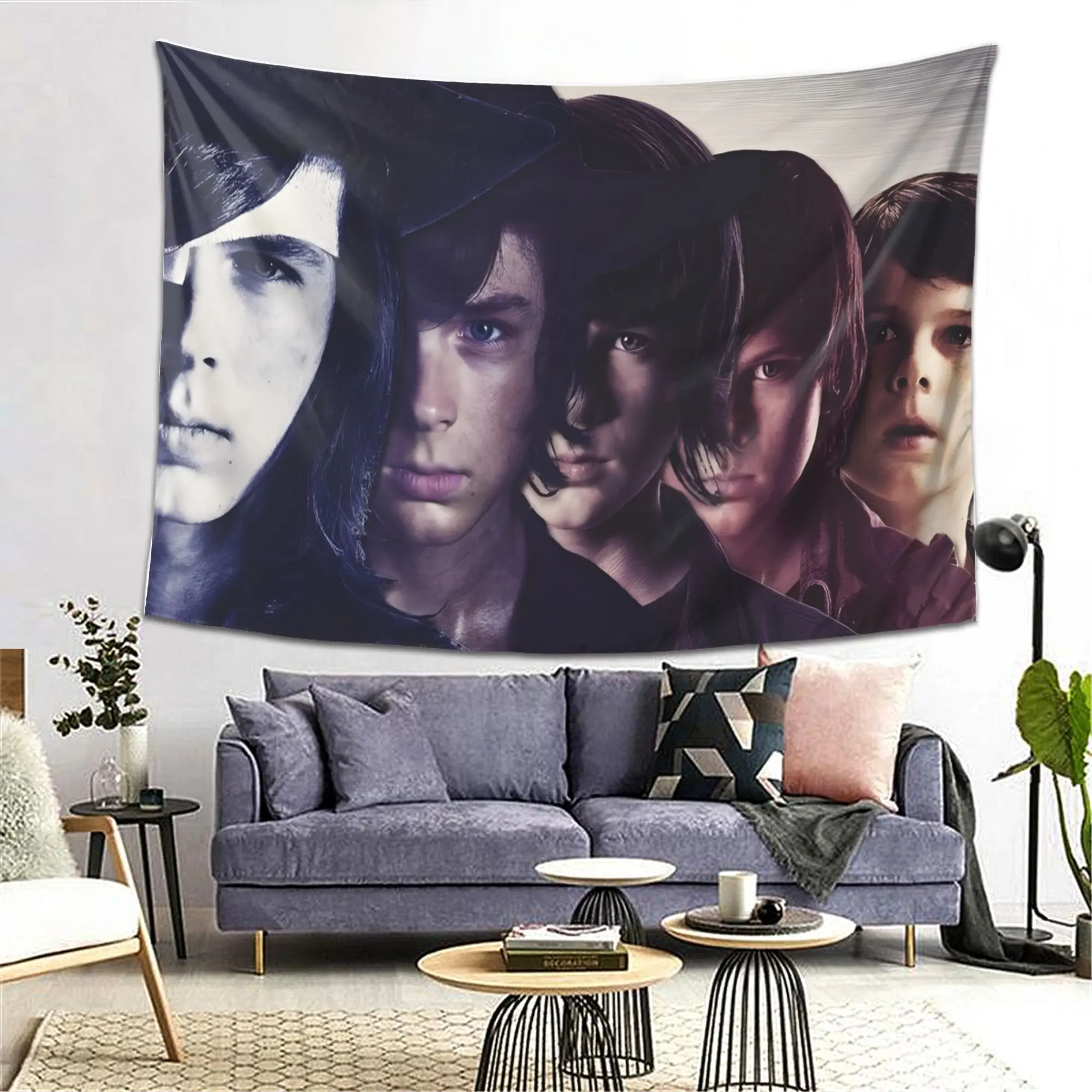 Carl Grimes Inspired Backdrop Tapestry Wall Hanging Photography Background Premium Polyester Fabric, Iconic Character Decor, Home Office Party Setup, Living Room Bedroom Wall Art, Renter Friendly Room Makeover Accent, Themed Space Decoration