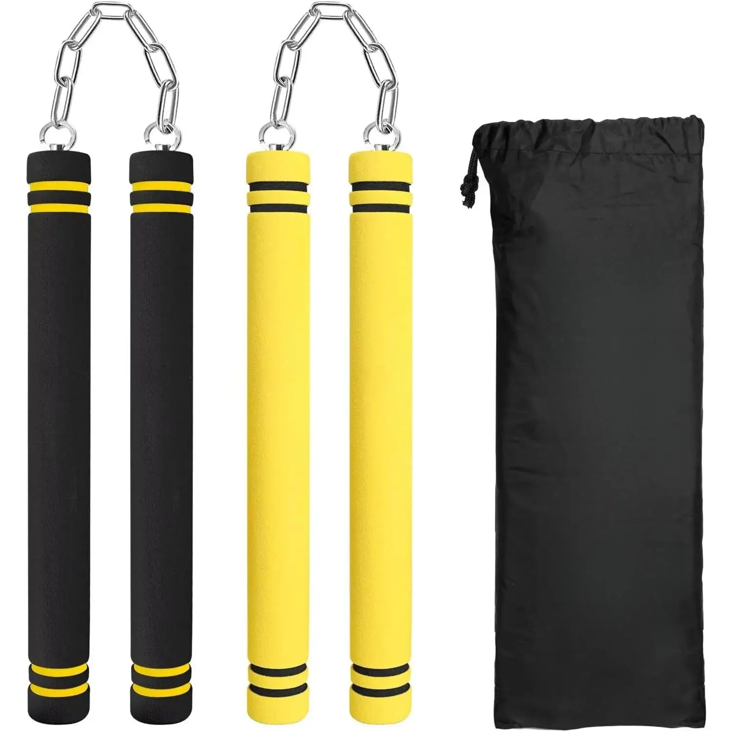 Nunchucks Safe Foam Rubber Training Nunchucks Nunchakus with Steel Chain for Kids Adults & Beginners Practice and Training