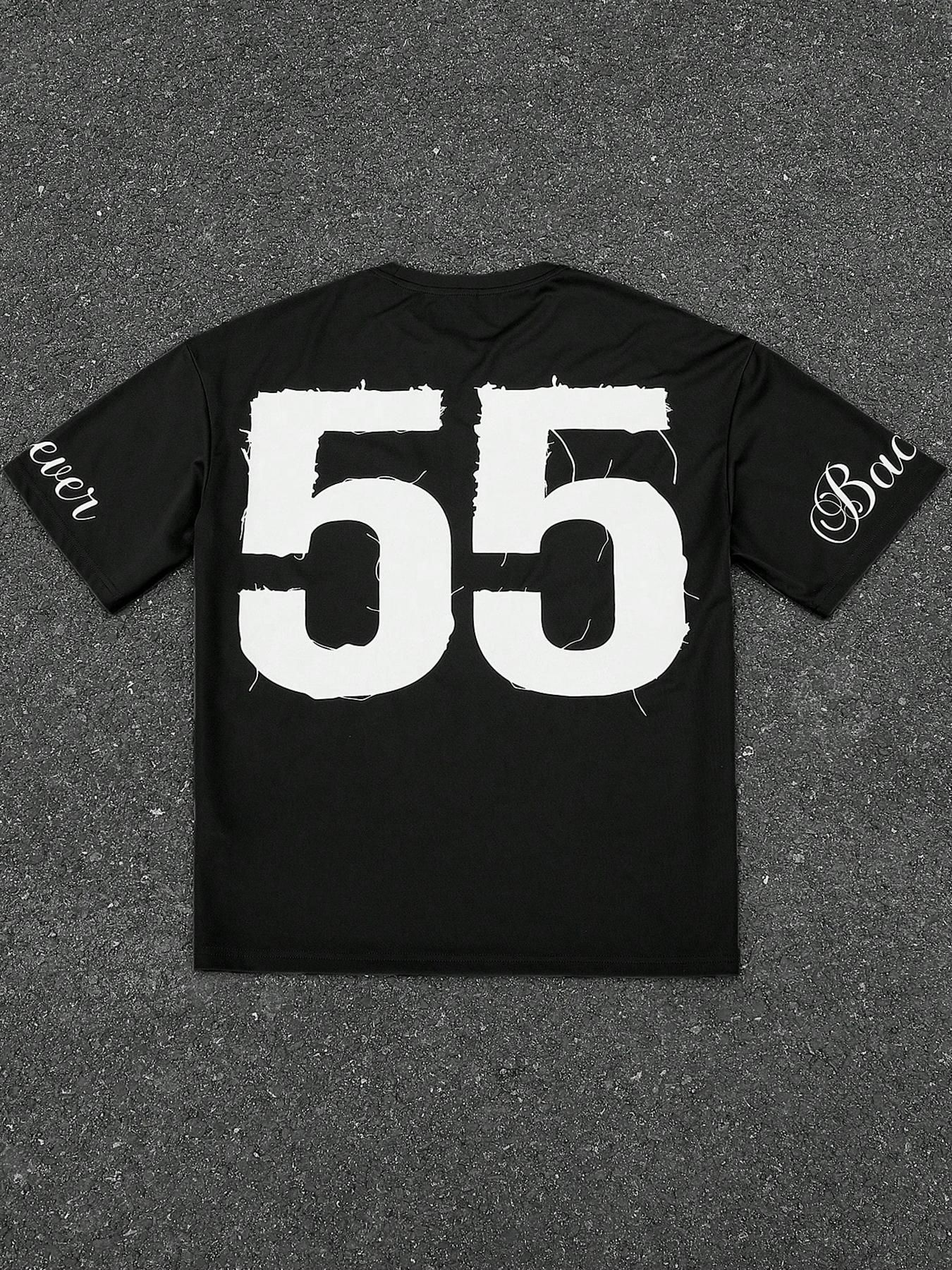Men's Letter Print Loose Fit Sports T-Shirt, Sports Tee, Men's Graphic Shirts for All Season, Streetwear for Summer, Daily Wear, Athletic Sports Clothing