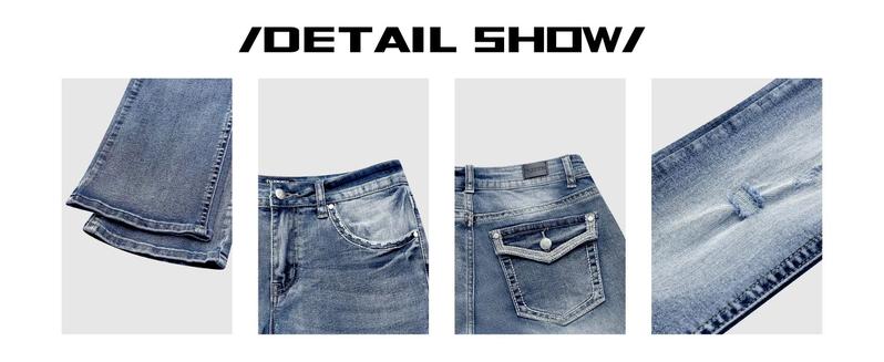 Boot Cut Jeans for Women Trendy Stretch Jeans Butt Lifting Tummy Control Denim Pants Sea Blue