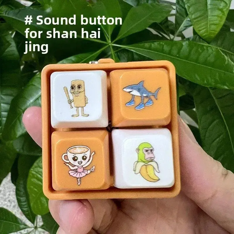Creative Str Relief Voice Button Keychain Toy Light Emitting Prank Toy for Book Bag Funny Sound And Light Keychain Toy