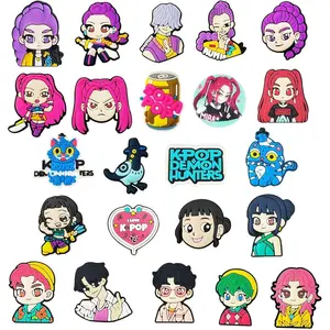 23Pcs Demon movie Hunters Shoe Decoration Charms for Croc Clog Sandals, Shoe Accessories Charms for Adults.