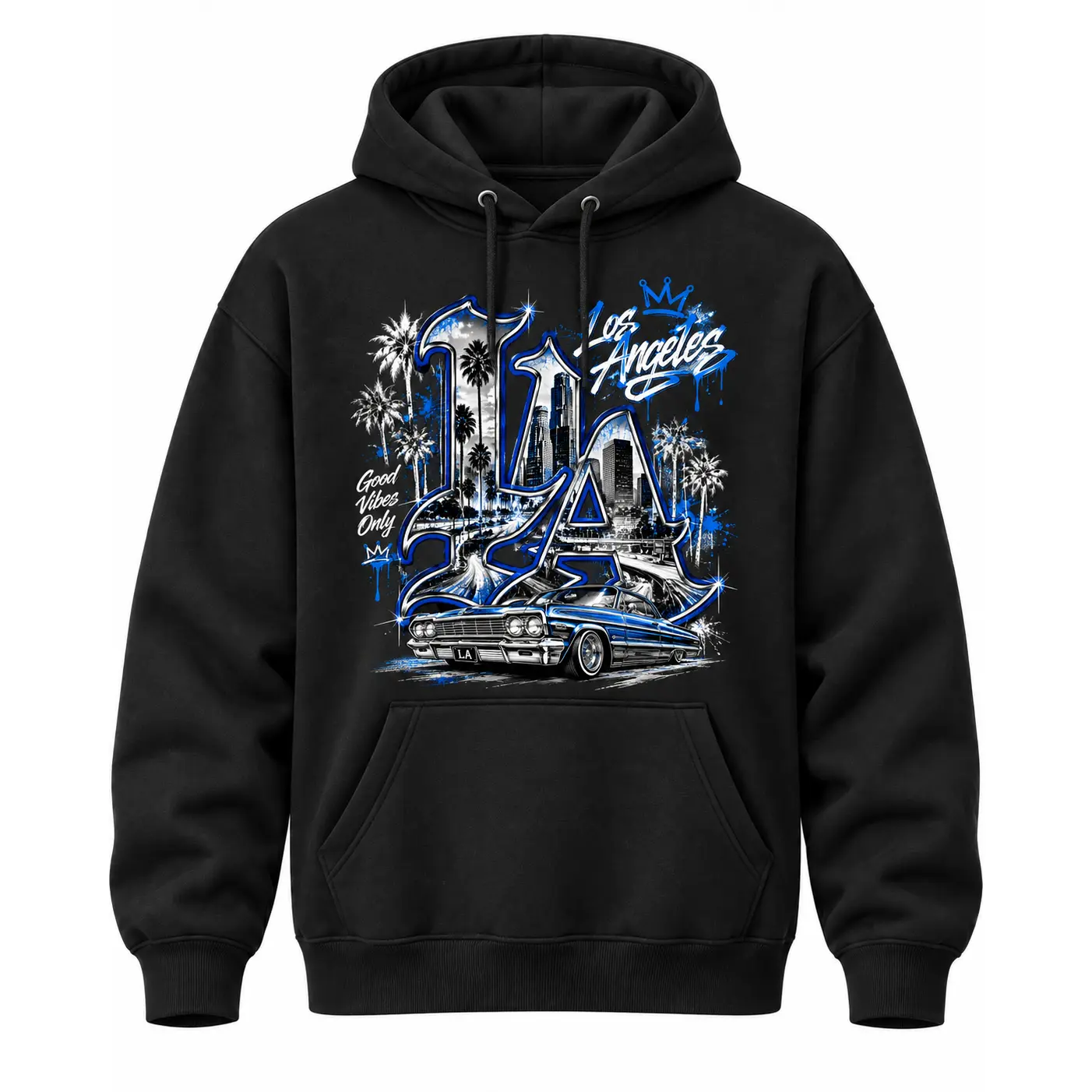 Los Angeles LA Hoodie – Vintage Lowrider Car Urban Streetwear Sweatshirt Urbane sports outerwear   / Casual sports outerwear soft relaxed  goth fan casual street fight tee quote graphic pullover top unisex casual streetwear cozy long sleeve fall top