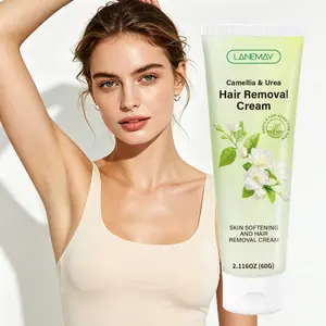 LANEMAY Camellia & Urea Gentle Hair Removal Cream—formulated with Camellia extract to leave skin smooth and supple, while minimizing irritation and redness. This gentle yet effective 60g formula is suitable for use on sensitive areas and is designed for b