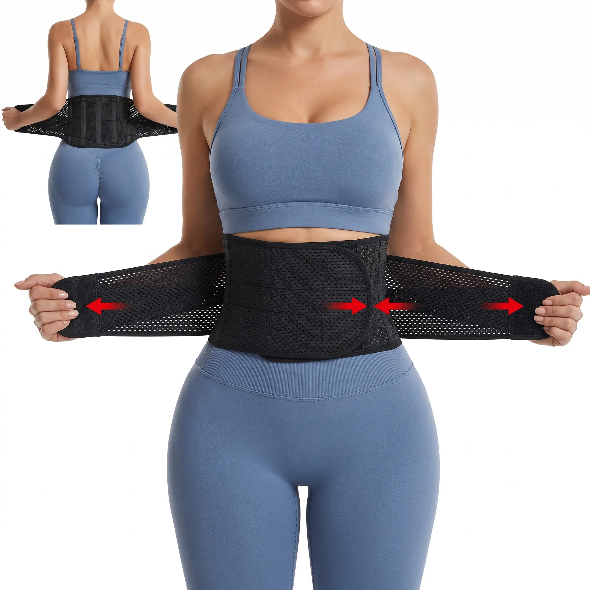 Women's Breathable Support Waist Belt, Sports Fitness Yoga Compression Waistband, All-Season Mesh Lumbar Brace, Comfortable and Durable, Sweat Belt