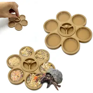 2 Pcs Hermit Crab Food Dish, 9 Grids Food & Water Bowl, Hermit Crab Tank Accessories