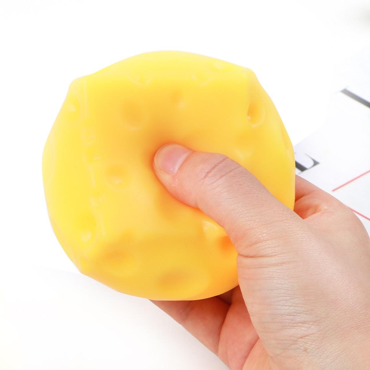 Soft Elastic Cheese Block - Yellow Moldable Stress-Relief Toy, With Squeezing Function, Suitable For Play And Relaxation. The Rebound Sensory Toy Helps With Relaxation And Concentration, Sensory Cheese Toy For Children And Adults