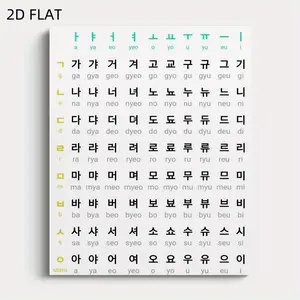 1 piece Korean alphabet and Chinese character educational canvas wall art - simple language learning decoration, vibrant colors suitable for living room, bedroom - ideal gift for Korean learners, perfect room decoration