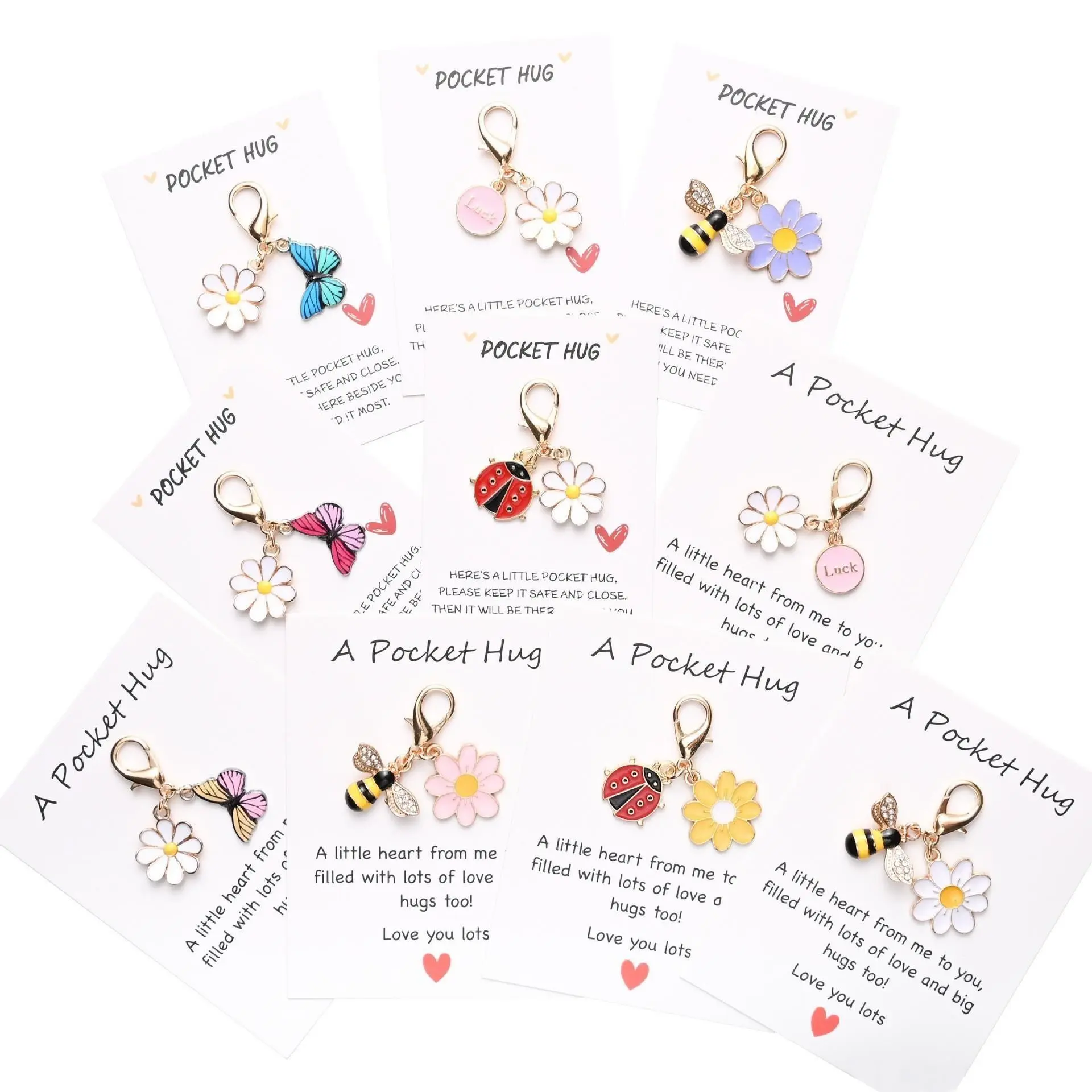 New 10 keychain thank-you cards as gifts, inspiring friendship gifts, for Halloween, Christmas, Teacher's Day, Mother's Day, Christmas fun trinkets, unique items, charming keychains