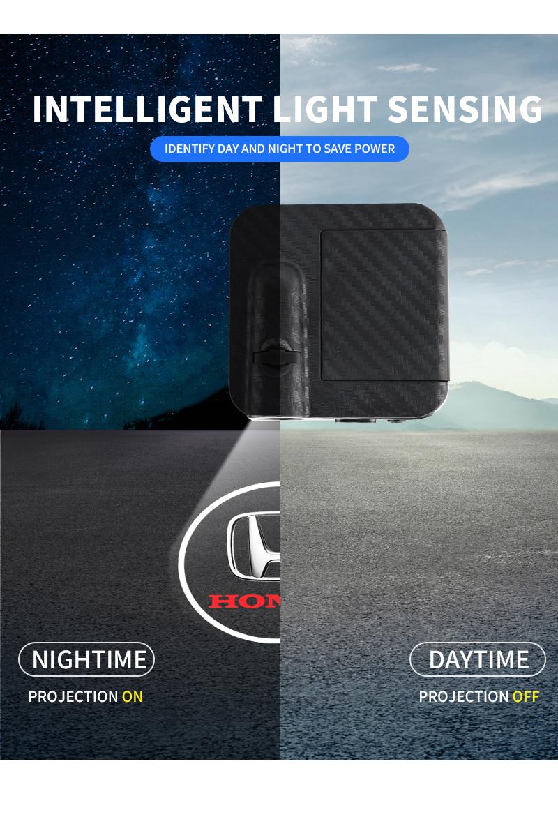 2Pcs HD Led Car Door Welcome Light Laser Projector Courtesy Lamp for Honda Civic 10th 11th Gen Hrv Jazz City Fit Accord 7 Crv