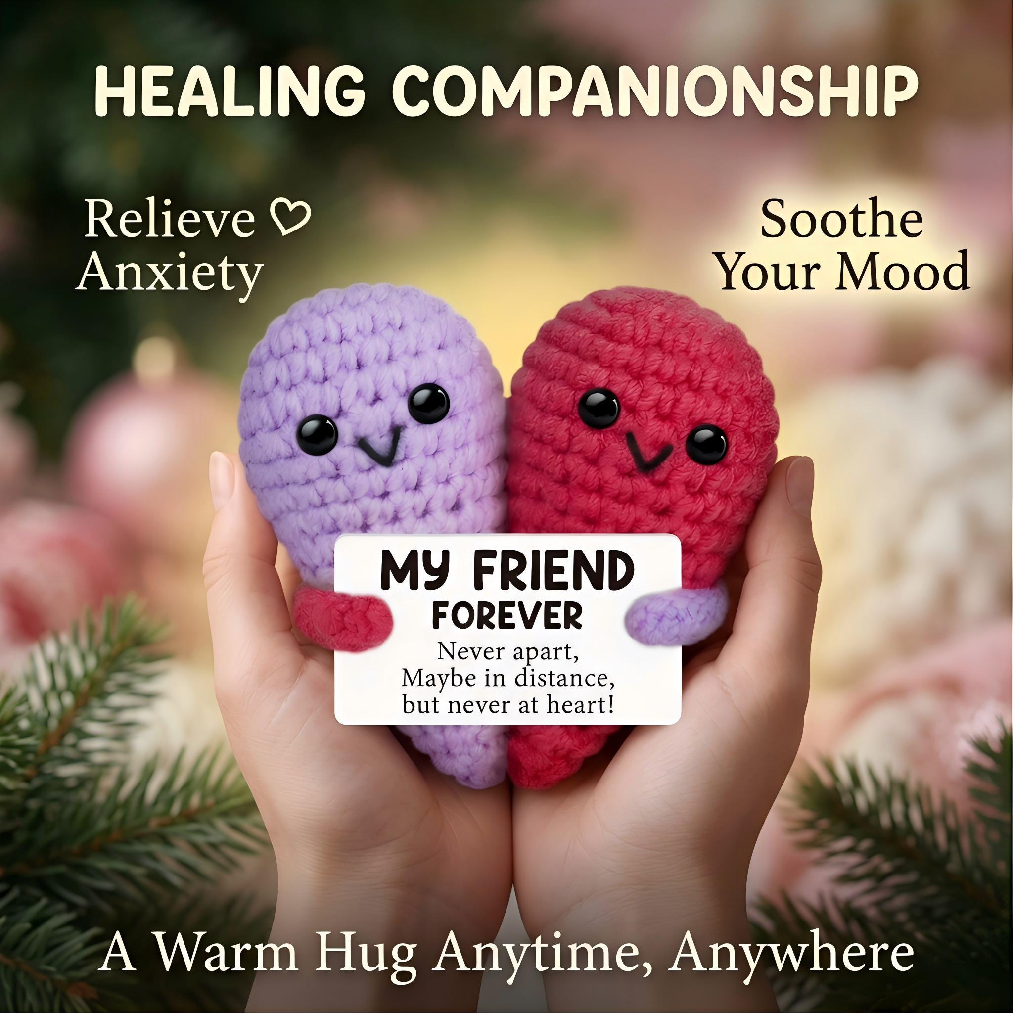 Cute Handmade Crochet Heart Emotional Support Plush Doll,Soft Skin-Friendly Cotton Yarn Stress Relief Decor,Birthday Gifts,Gifts For Women Men Him Her,Bestie Friendship Gifts,Easter Basket Stuffers,Mothers Day Graduation Teacher Appreciation Going Away Gi