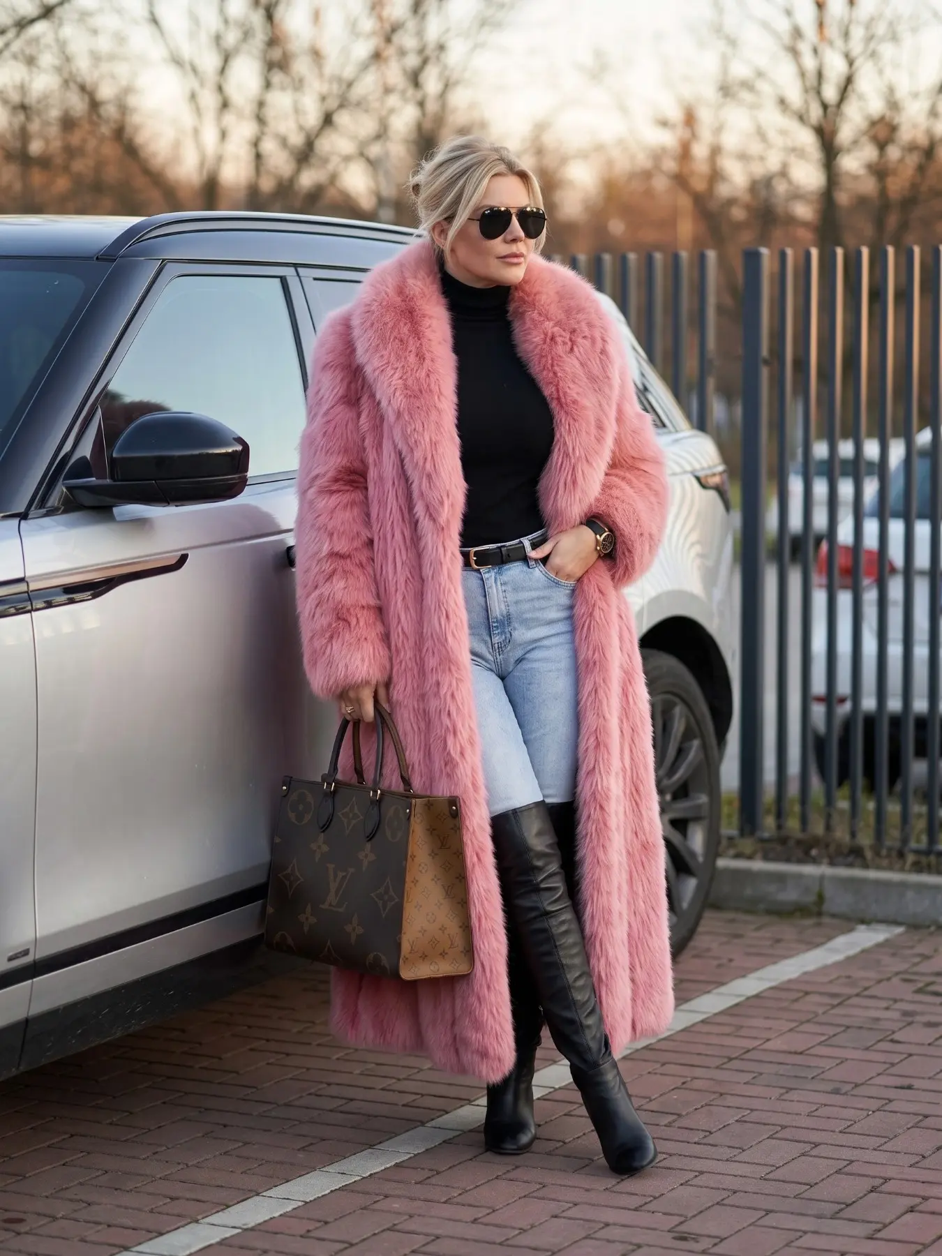 Women's Loose-Fit Faux Fur Coat, Soft Comfortable Long-Sleeve Jacket with Pockets, Casual Fall Winter Versatile Outerwear for Daily Wear, Fuzzy Jacket