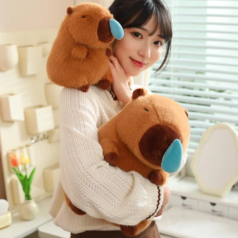 Kawaii Capybara Plush Simulation Animals With Stretchable Nasal Mucus Cute Capibara Fluffty Soft Stuffed Plushy Doll Kid Gift